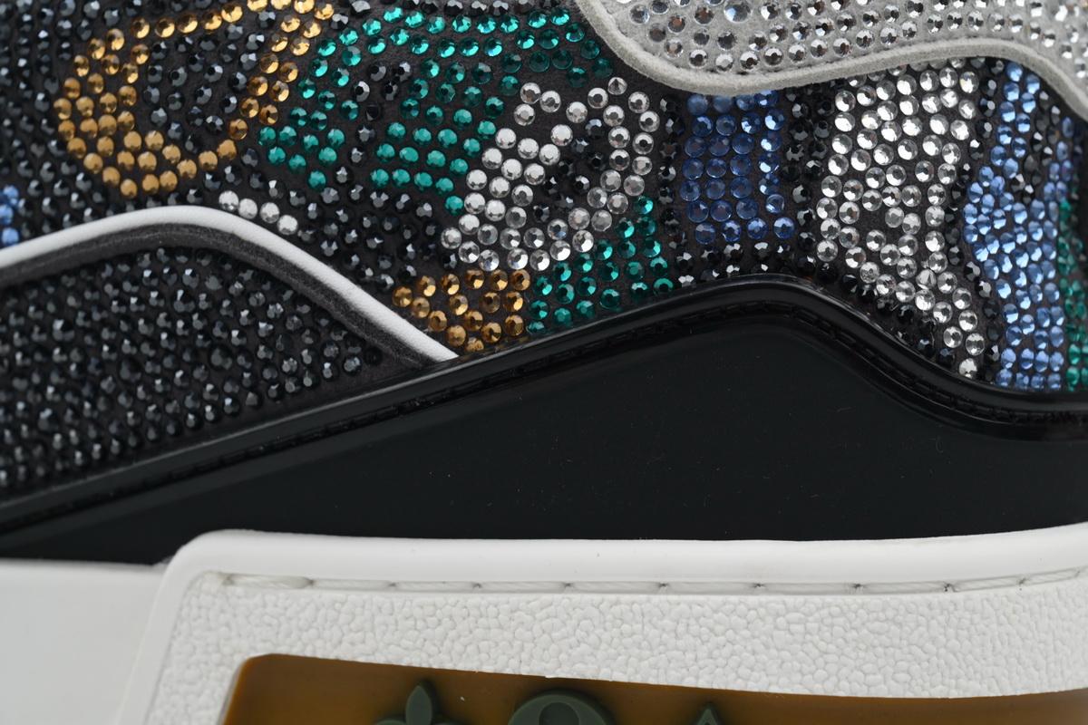 Louis Vuitton Trainer Khaki Camouflage Rhinestone