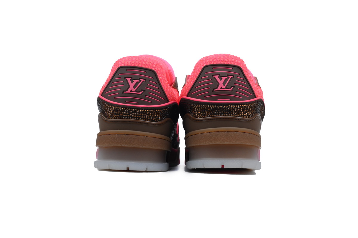 Louis Vuitton Trainer Pink Brown Rhinestone