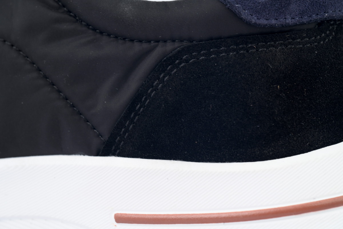 Loro Piana Week End Walk Suede-Trimmed Shell Sneakers Black