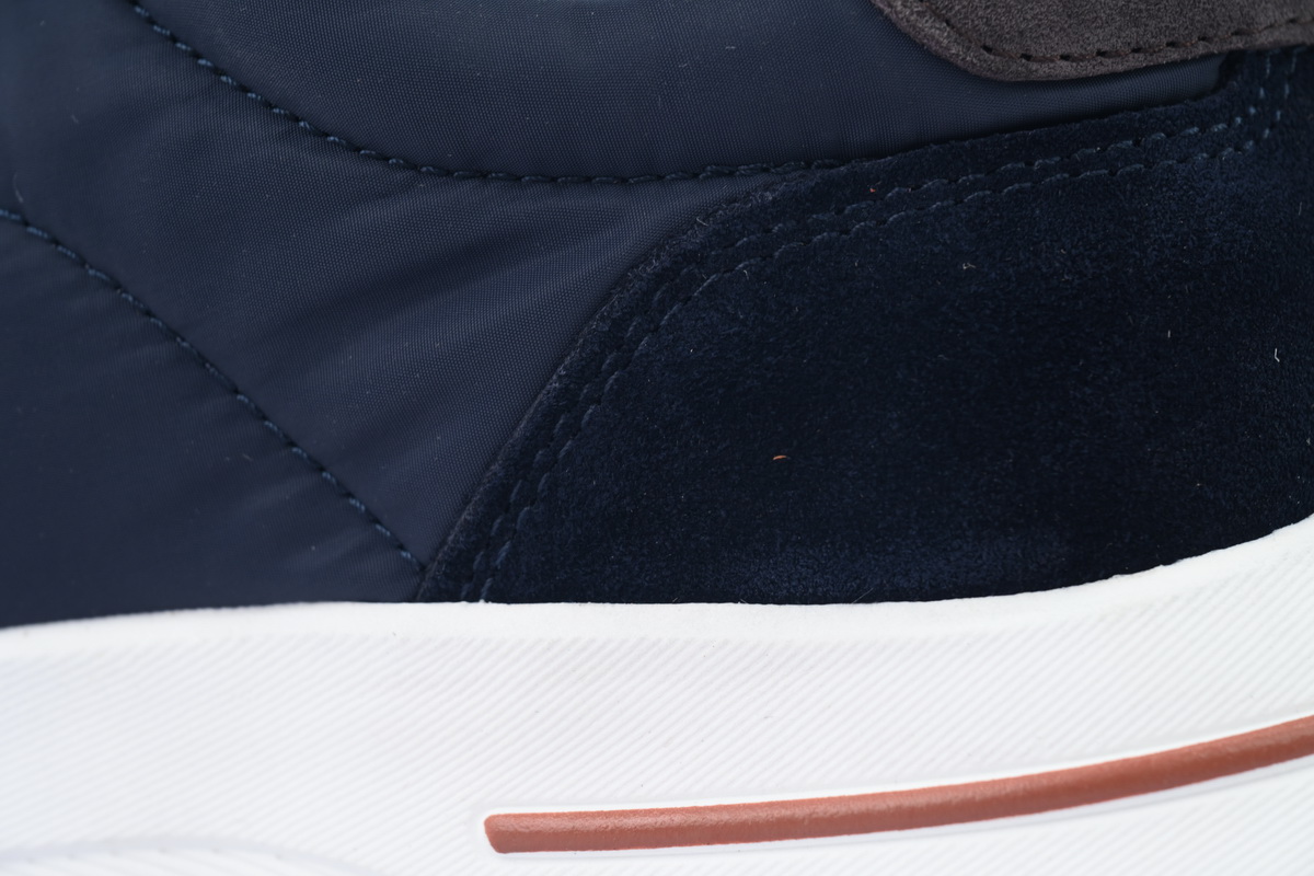 Loro Piana Week End Walk Suede-Trimmed Shell Sneakers Blue