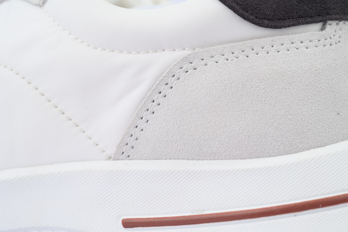 Loro Piana Week End Walk Suede-Trimmed Shell Sneakers White