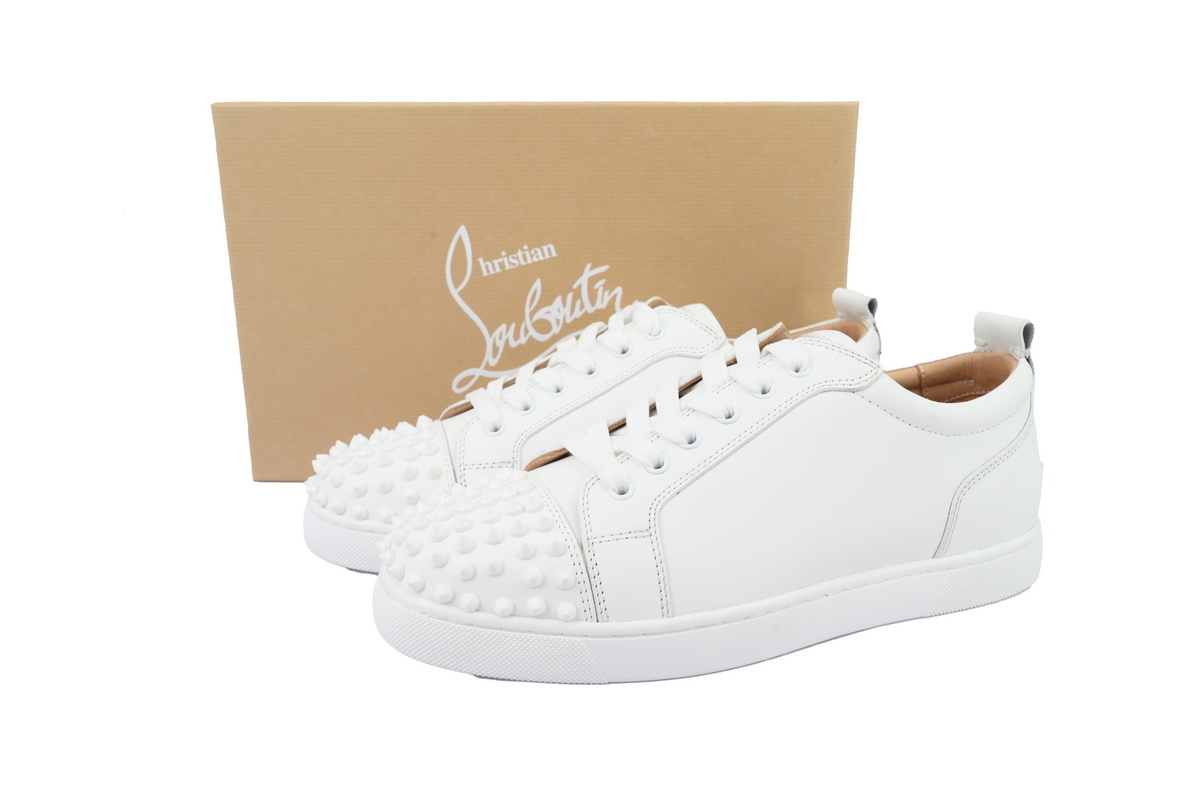Christian Louboutin Louis Junior Spikes White