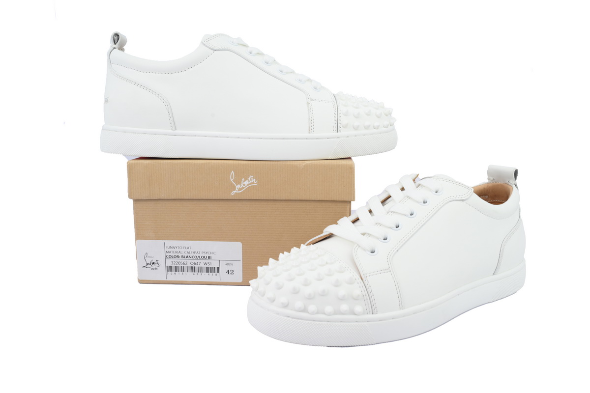 Christian Louboutin Louis Junior Spikes White