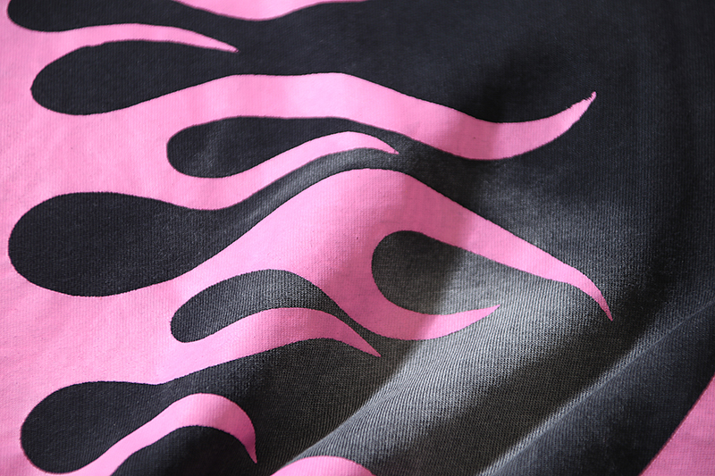 Hellstar Star Gel Sport Logo Washed T-shirt Black Pink