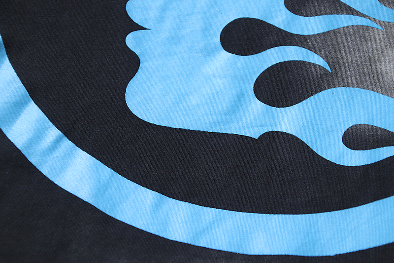 Hellstar Star Gel Sport Logo Washed T-shirt Black Blue