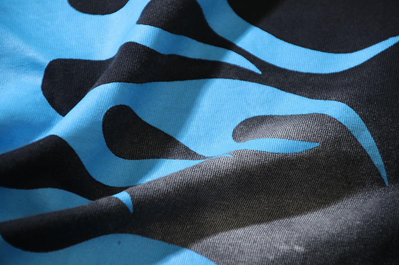 Hellstar Star Gel Sport Logo Washed T-shirt Black Blue