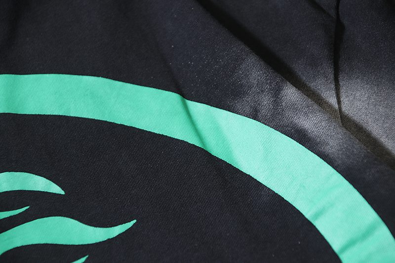 Hellstar Star Gel Sport Logo Washed T-shirt Black Green