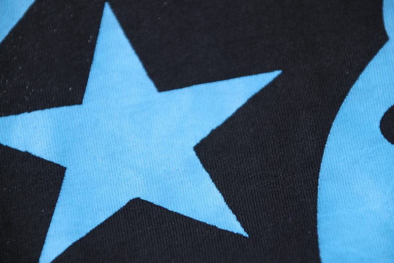 Hellstar Star Gel Sport Logo Washed T-shirt Black Blue