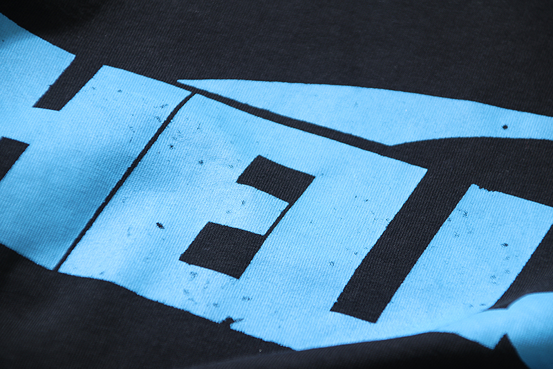 Hellstar Star Gel Sport Logo Washed T-shirt Black Blue