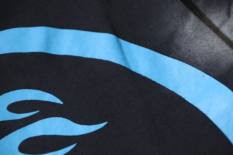 Hellstar Star Gel Sport Logo Washed T-shirt Black Blue