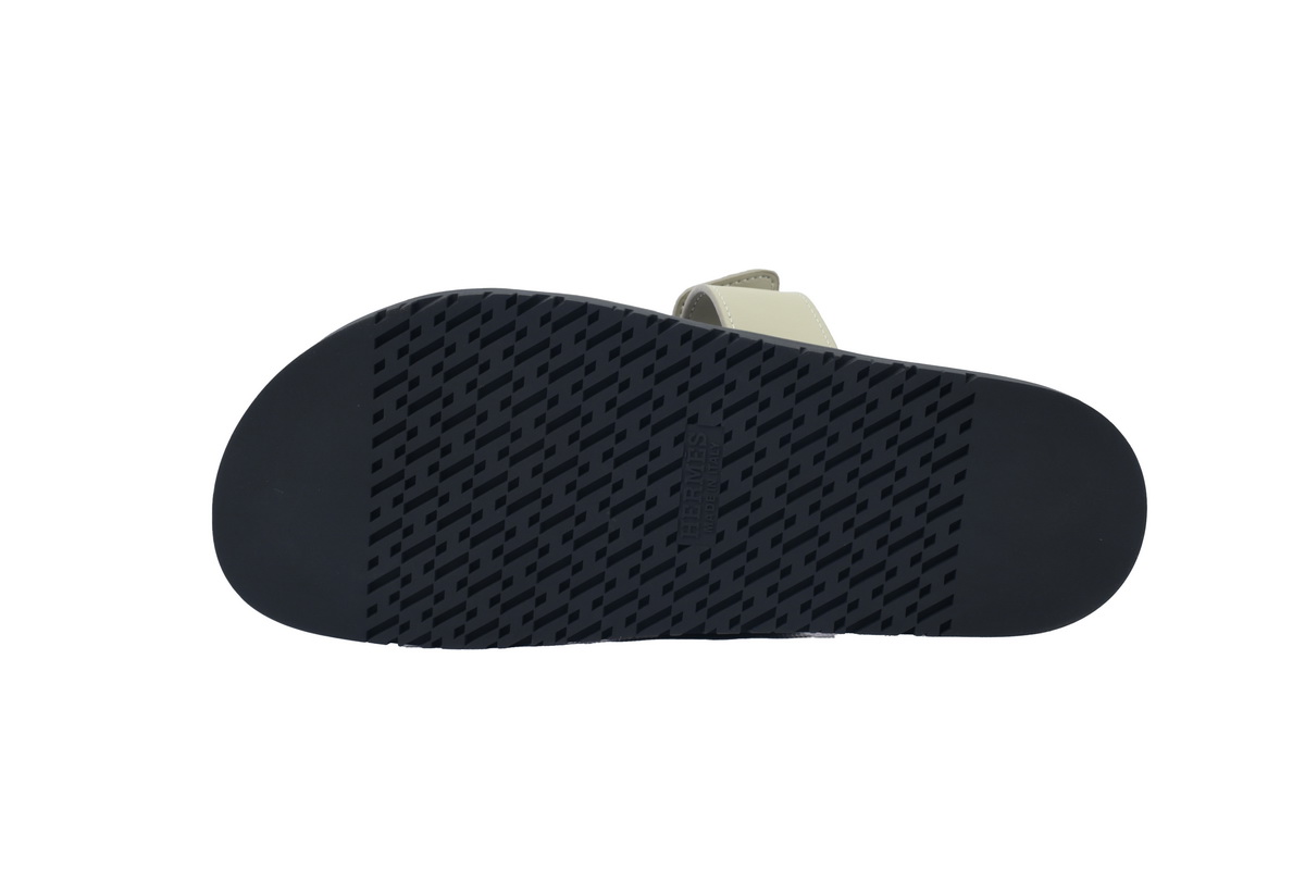 Hermes Calfskin Chypre Sandals Khaki