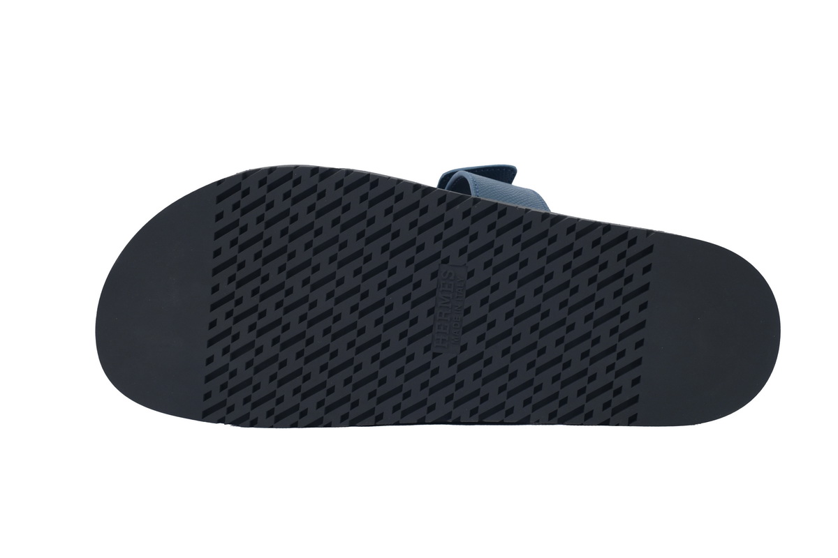 Hermes Calfskin Chypre Sandals Black Blue