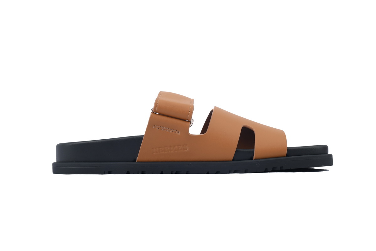 Hermes Calfskin Chypre Sandals Brown