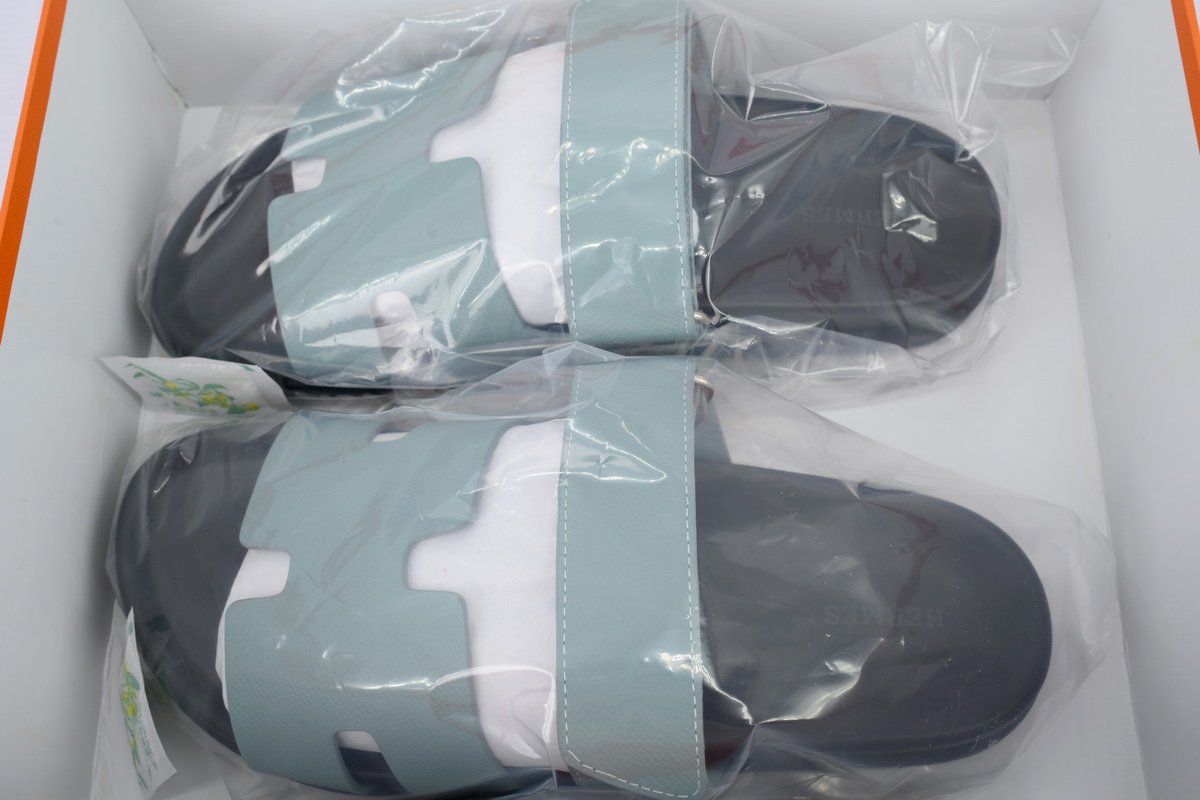 Hermes Calfskin Chypre Sandals Blue