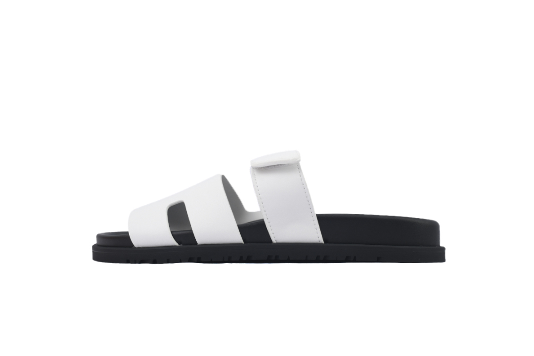 Hermes Calfskin Chypre Sandals White