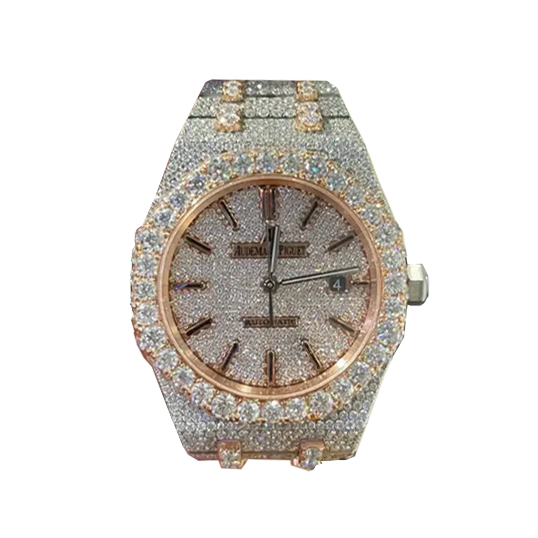 Audemars Piguet Iced Out Full Moissanite Dual Tone Automatic Watch