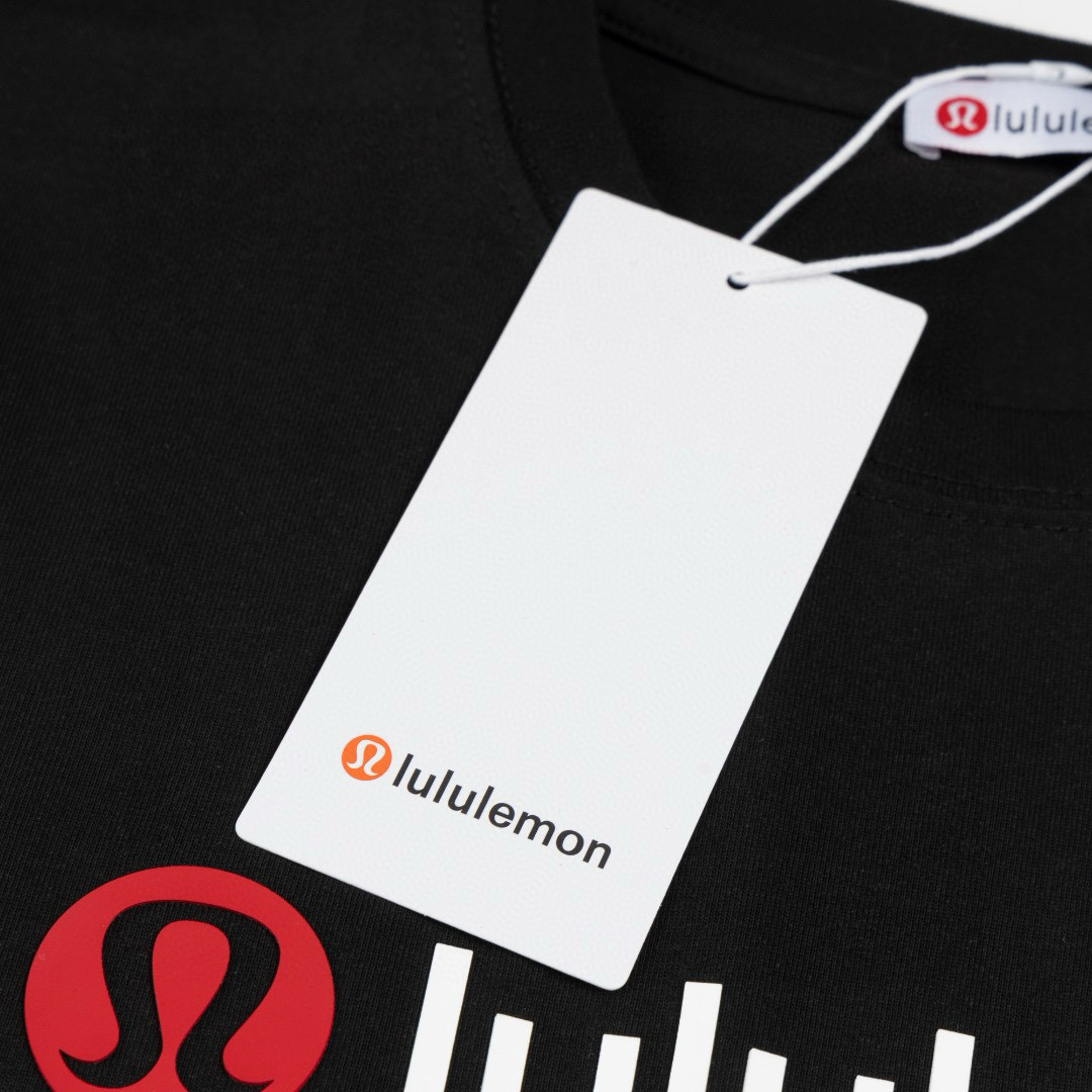 Lulu Letter Logo Laminated Three-dimensional T-shirt