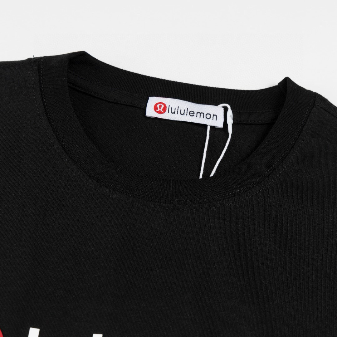 Lulu Letter Logo Laminated Three-dimensional T-shirt