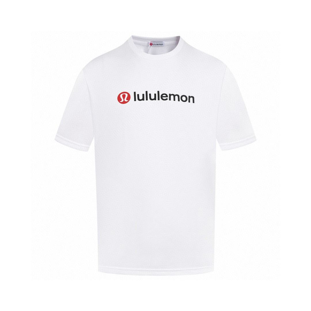Lulu Letter Logo Laminated Three-dimensional T-shirt
