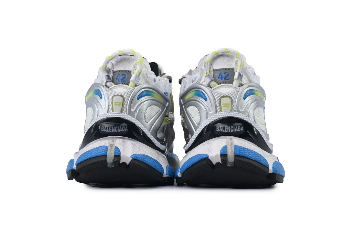 Balenciaga Runner Sneaker White Yellow Blue 772774 W3RMU 9074