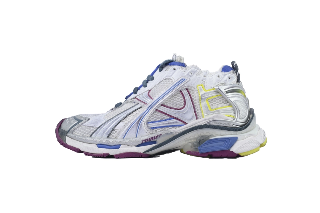 Balenciaga Runner Sneaker White Purple Blue 772767 W3RMU 9547