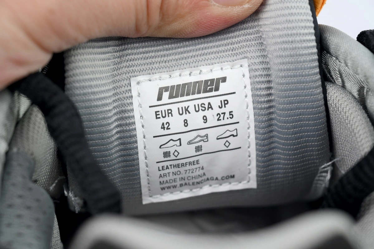 Balenciaga Runner Sneaker Black Fluo Orange 772774 W3RNY 1878