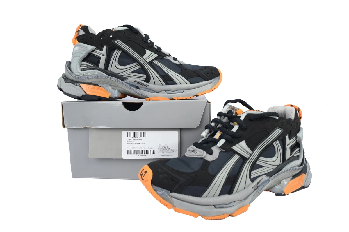 Balenciaga Runner Sneaker Black Fluo Orange 772774 W3RNY 1878