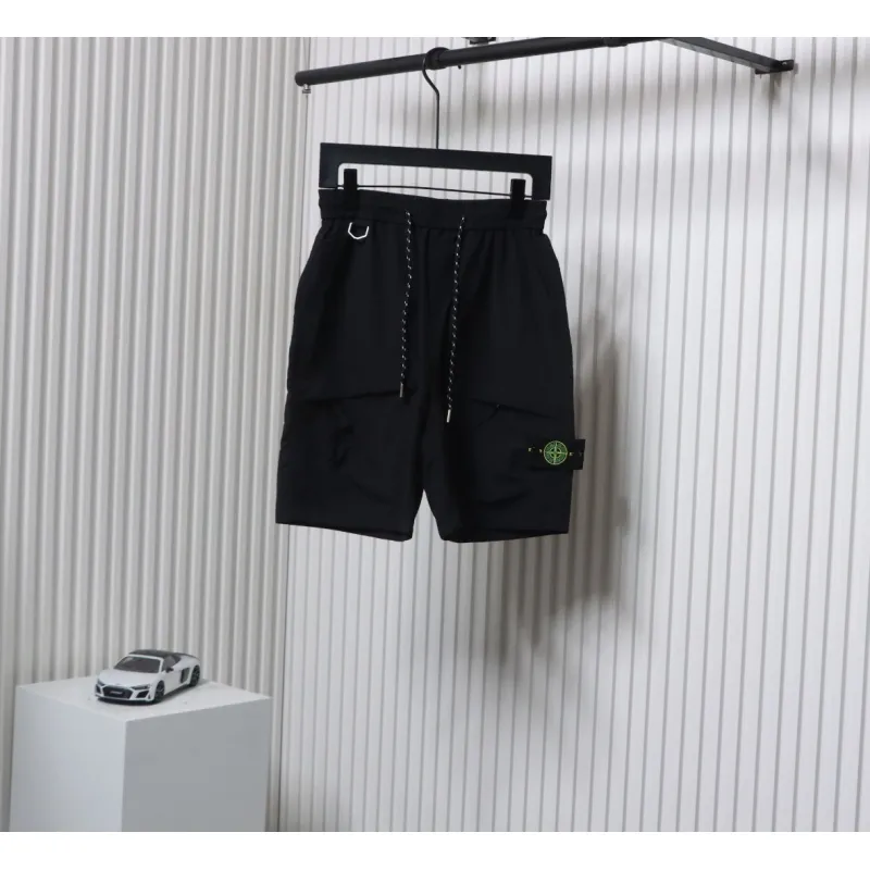 Stone Island Logo Polo Shorts Black