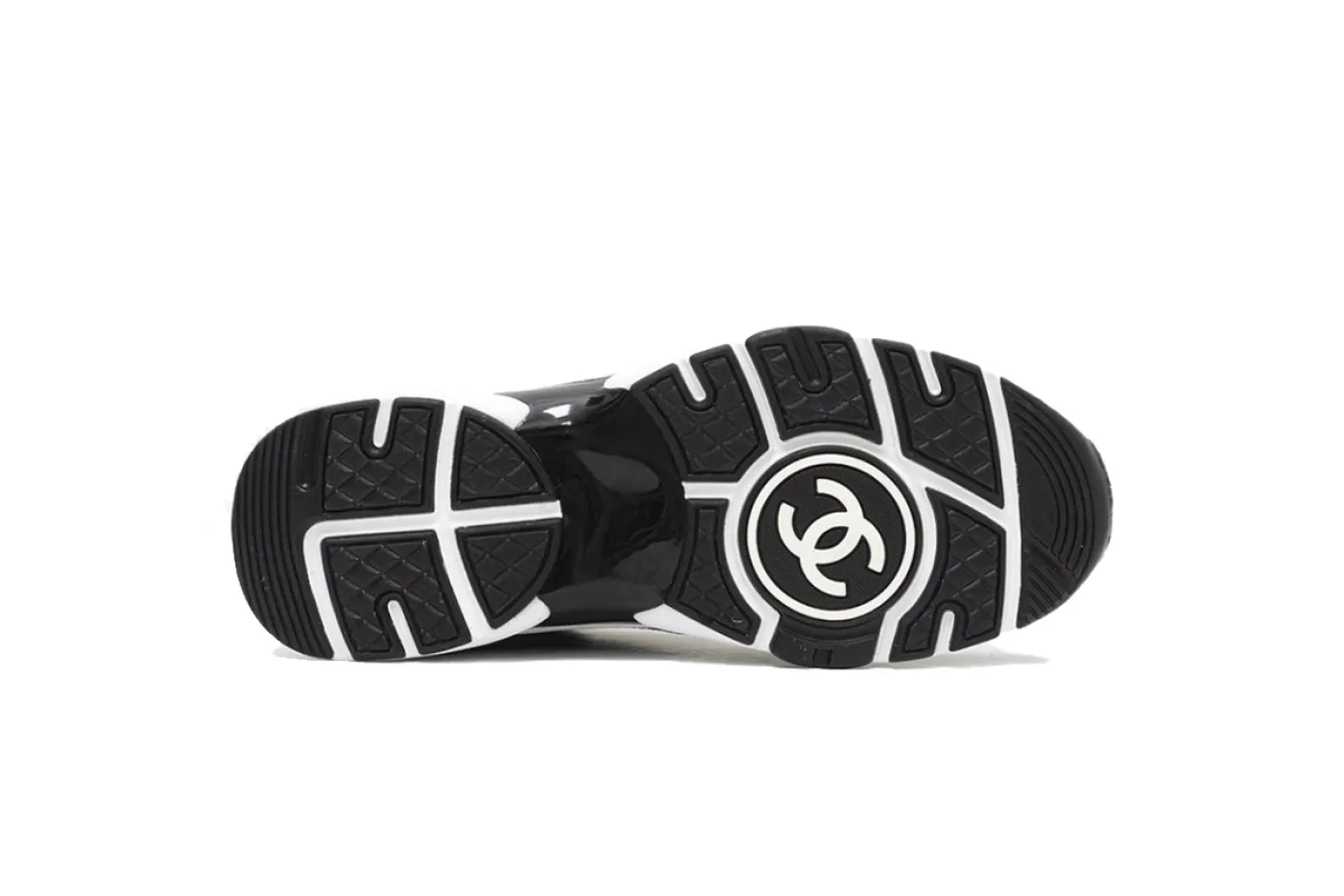 Chanel CC Embossed Logo Black White Suede