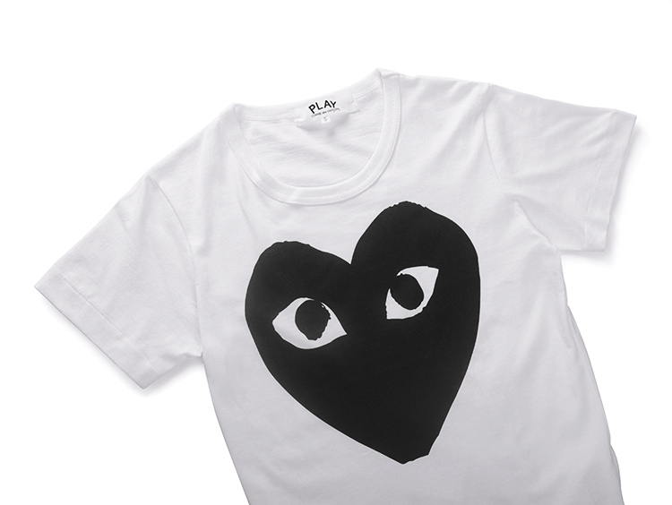 Comme des Garcons Play Damen Schwarz Heart T-shirt