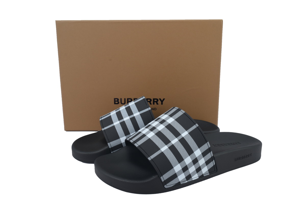 Burberry Check Slides Black