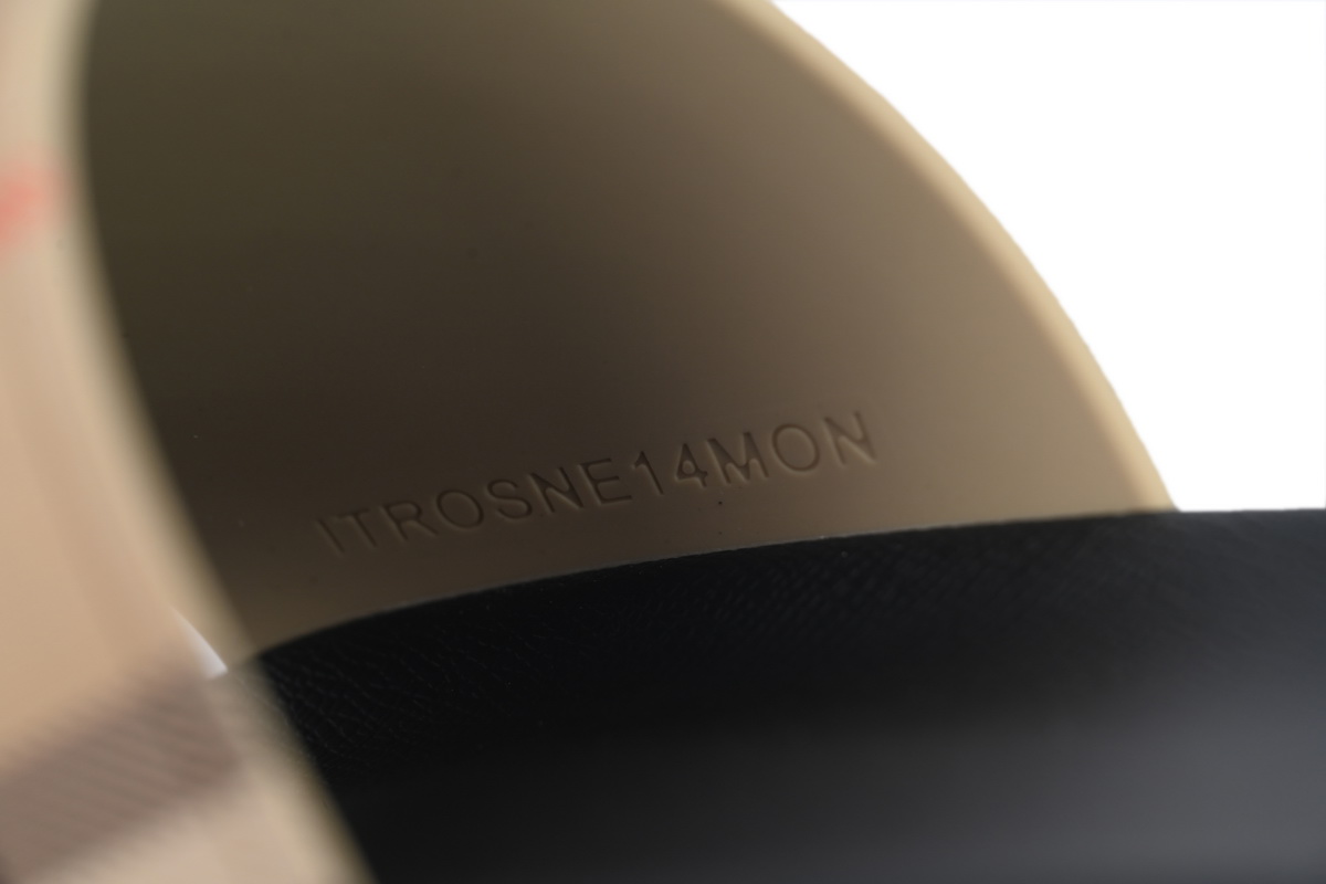 Burberry Check Slides Khaki