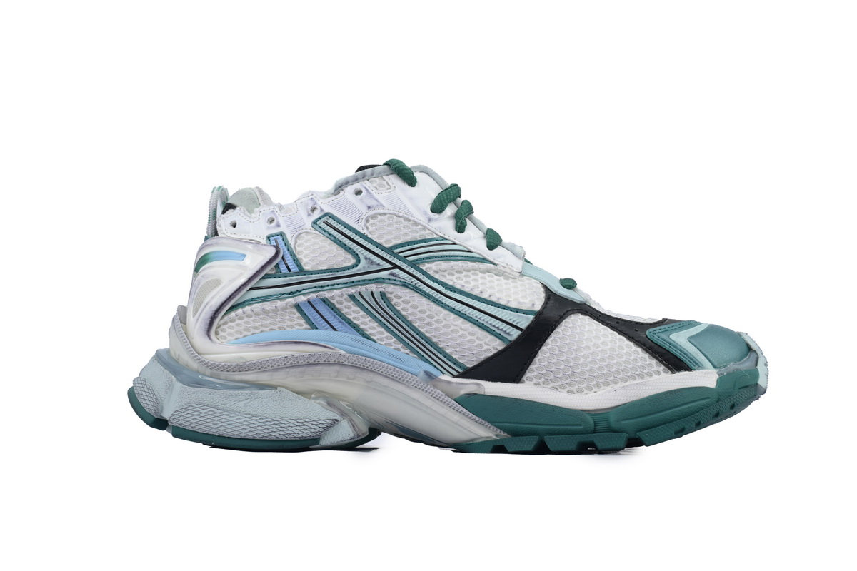 Balenciaga Runner Sneaker White Green Blue 772774 W3RMU 9034