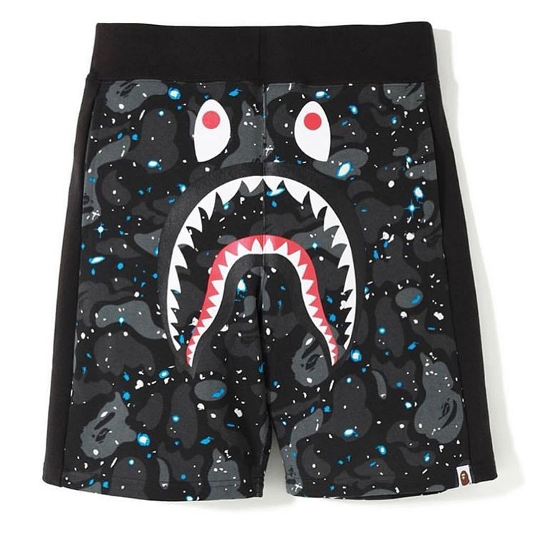 BAPE Space Camo Shark Sweat Shorts