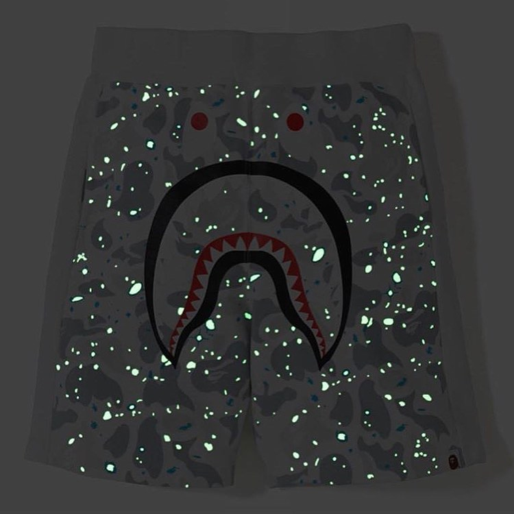 BAPE Space Camo Shark Sweat Shorts