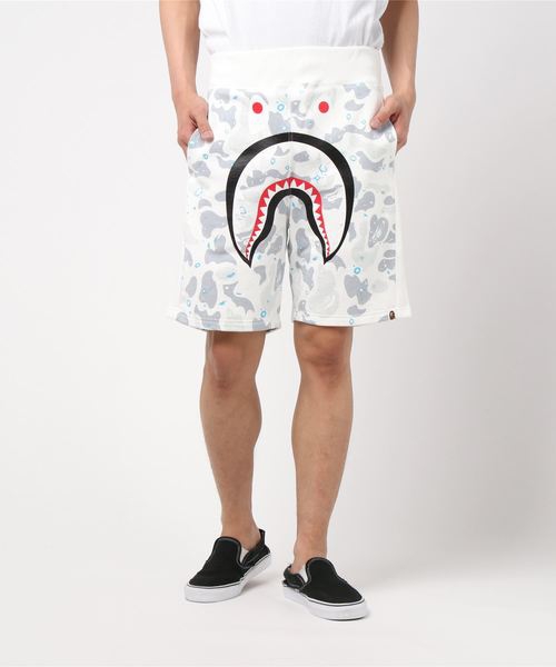 BAPE Space Camo Shark Sweat Shorts