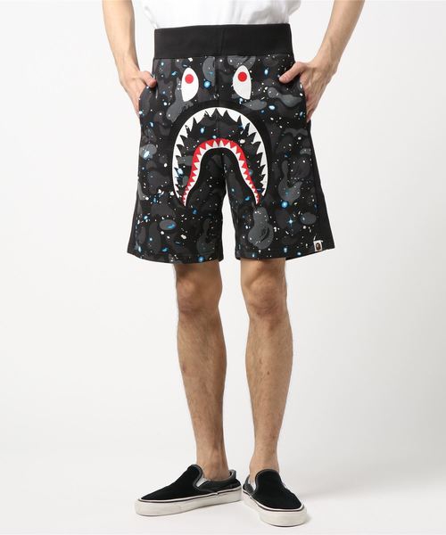 BAPE Space Camo Shark Sweat Shorts