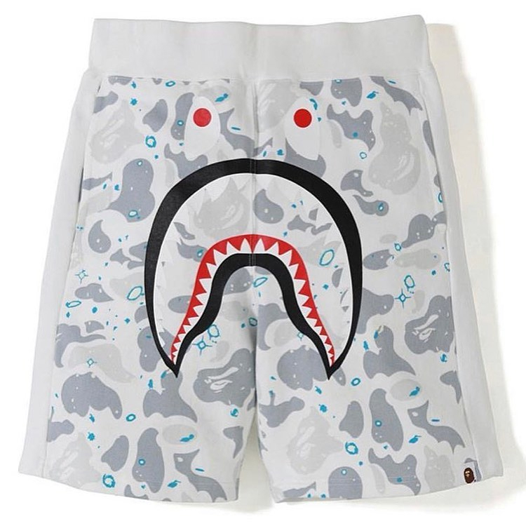 BAPE Space Camo Shark Sweat Shorts