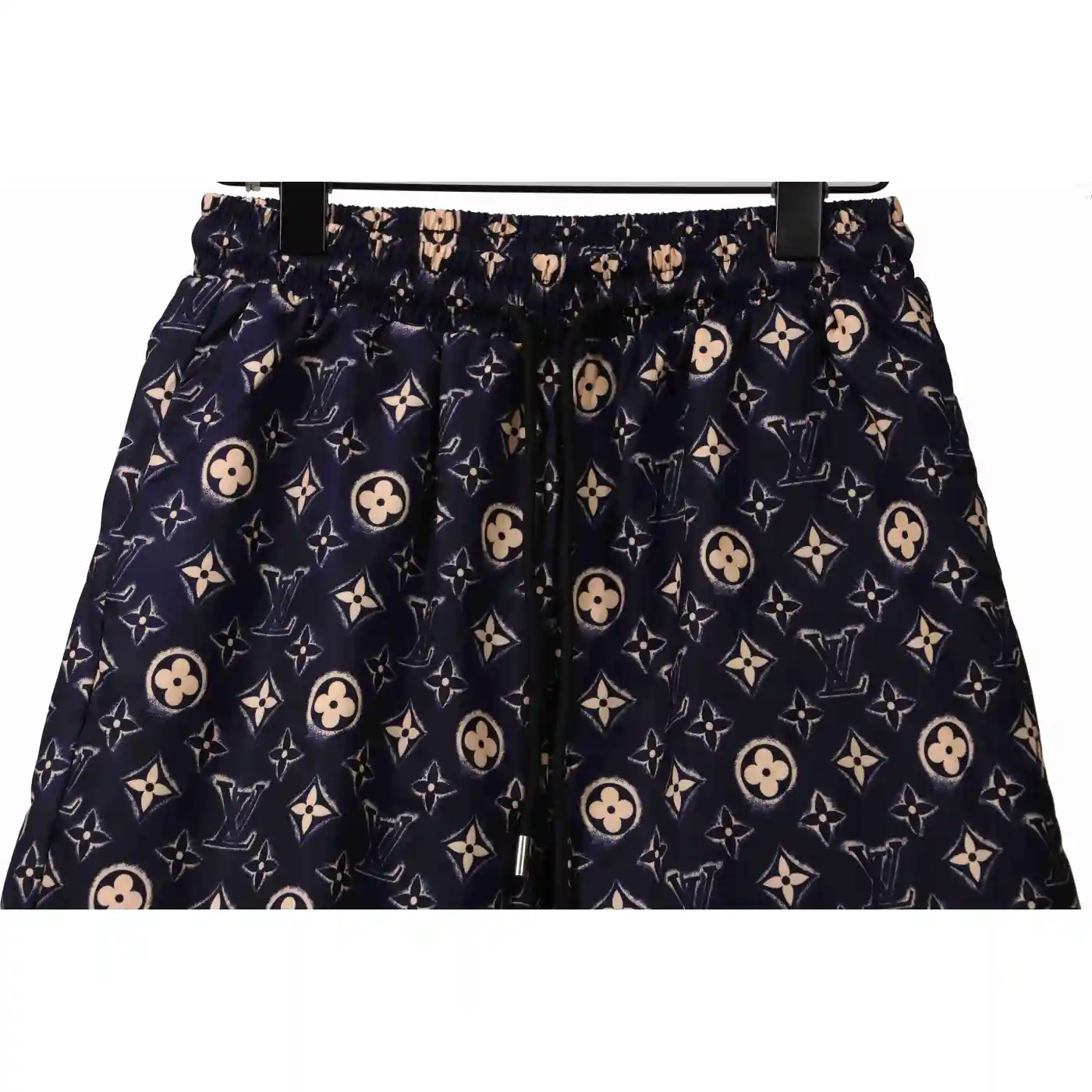 Louis Vuitton Monogram Printed Silk Shorts Black