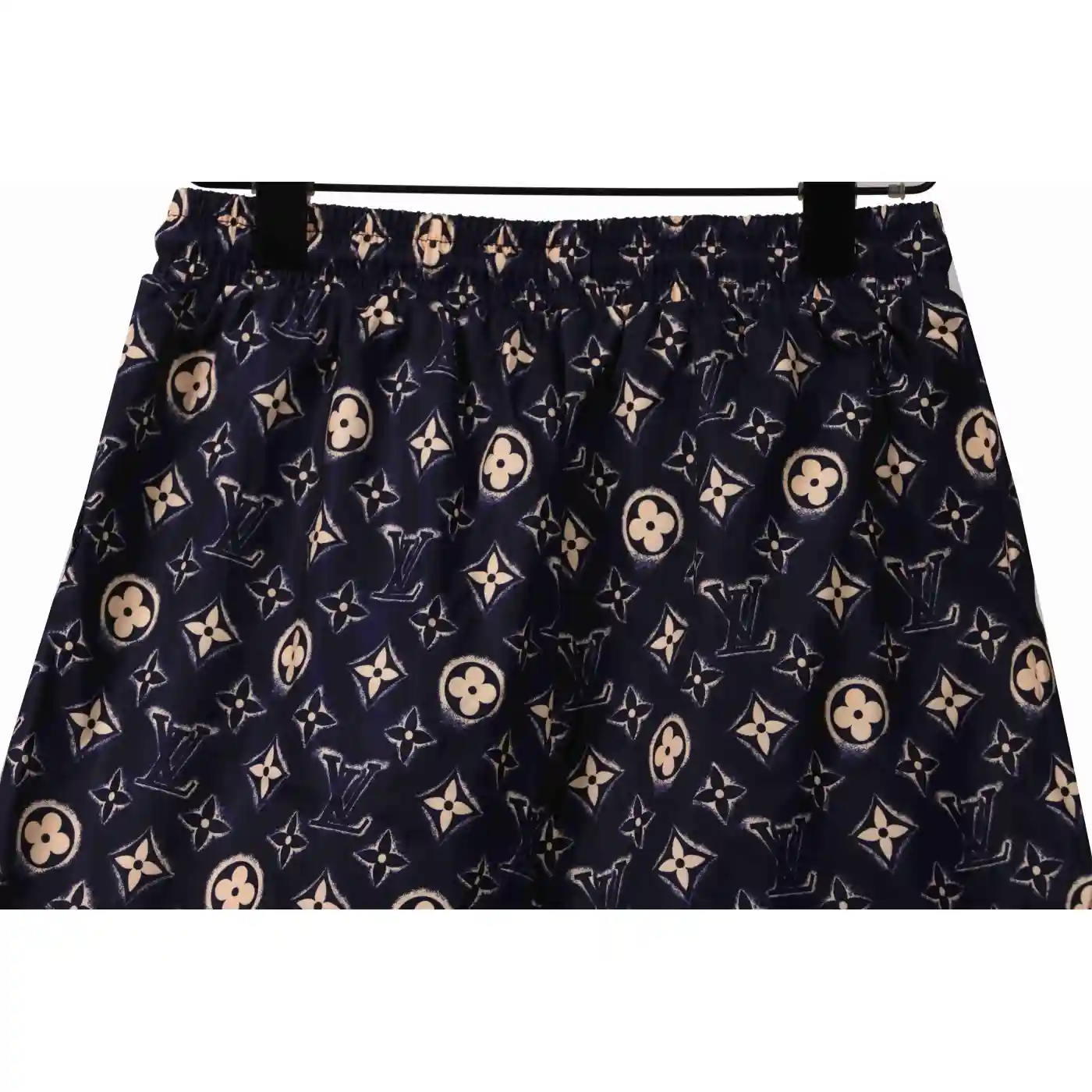 Louis Vuitton Monogram Printed Silk Shorts Black