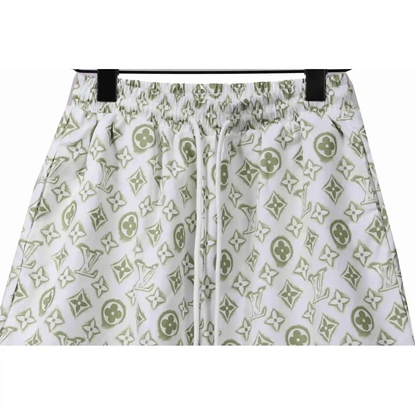 Louis Vuitton Monogram Printed Silk Shorts White