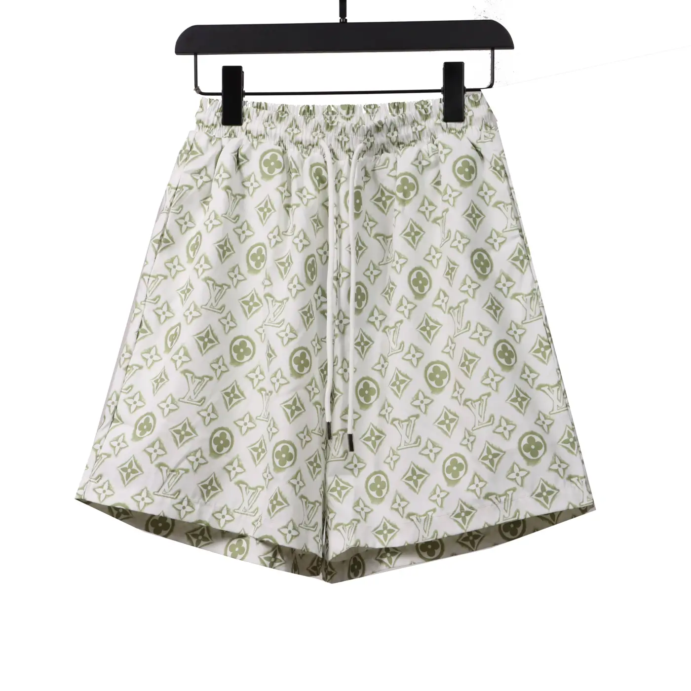 Louis Vuitton Monogram Printed Silk Shorts White
