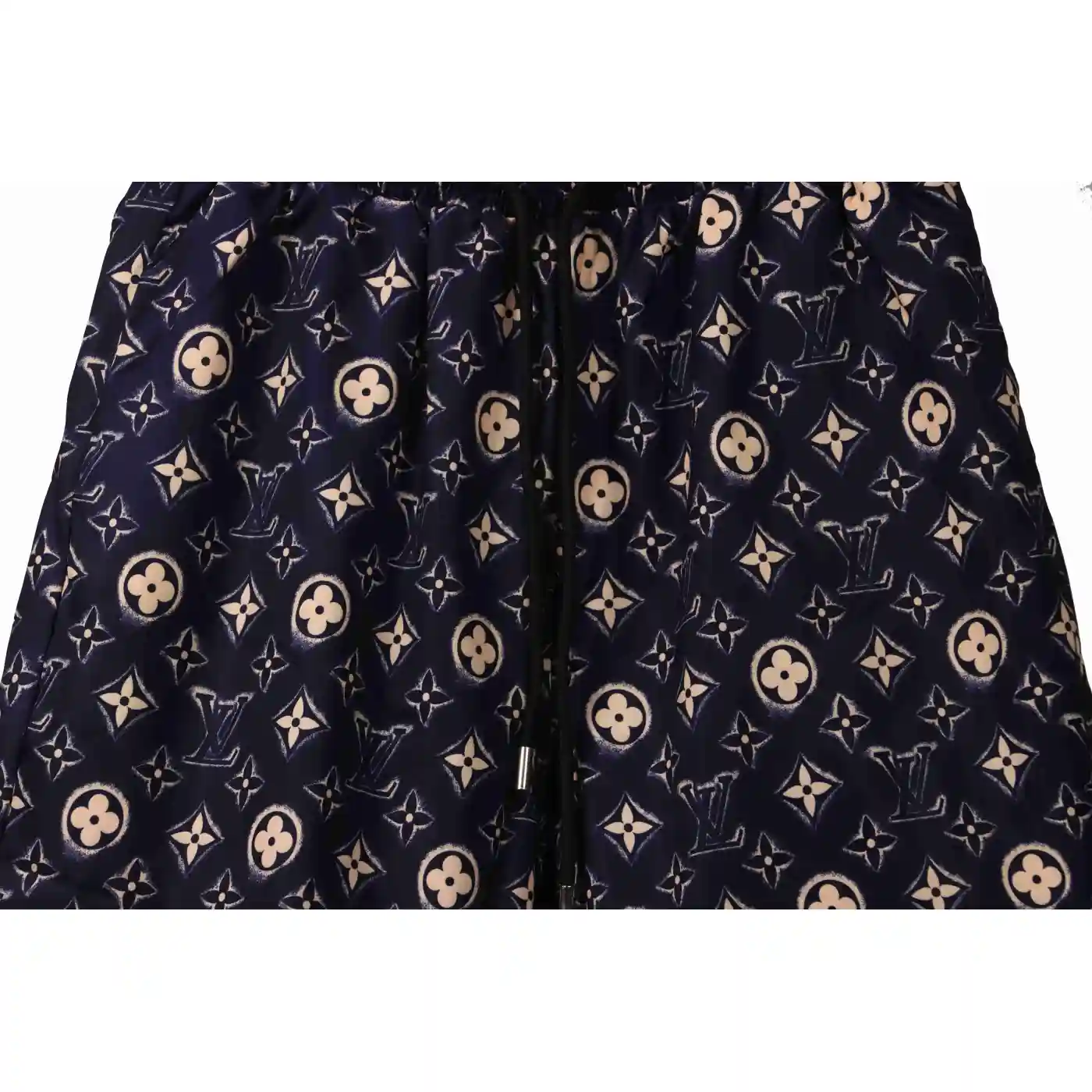Louis Vuitton Monogram Printed Silk Shorts Black