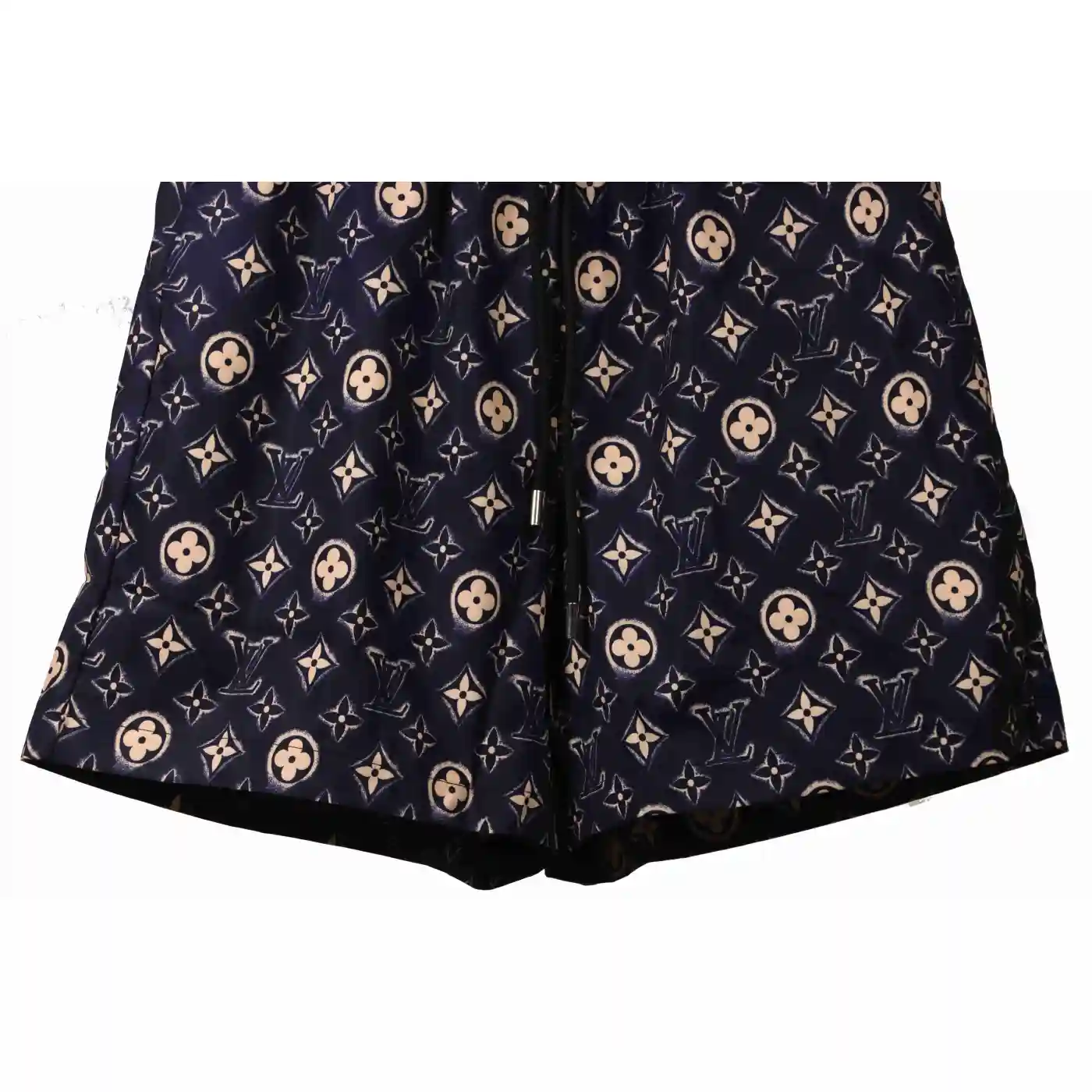 Louis Vuitton Monogram Printed Silk Shorts Black