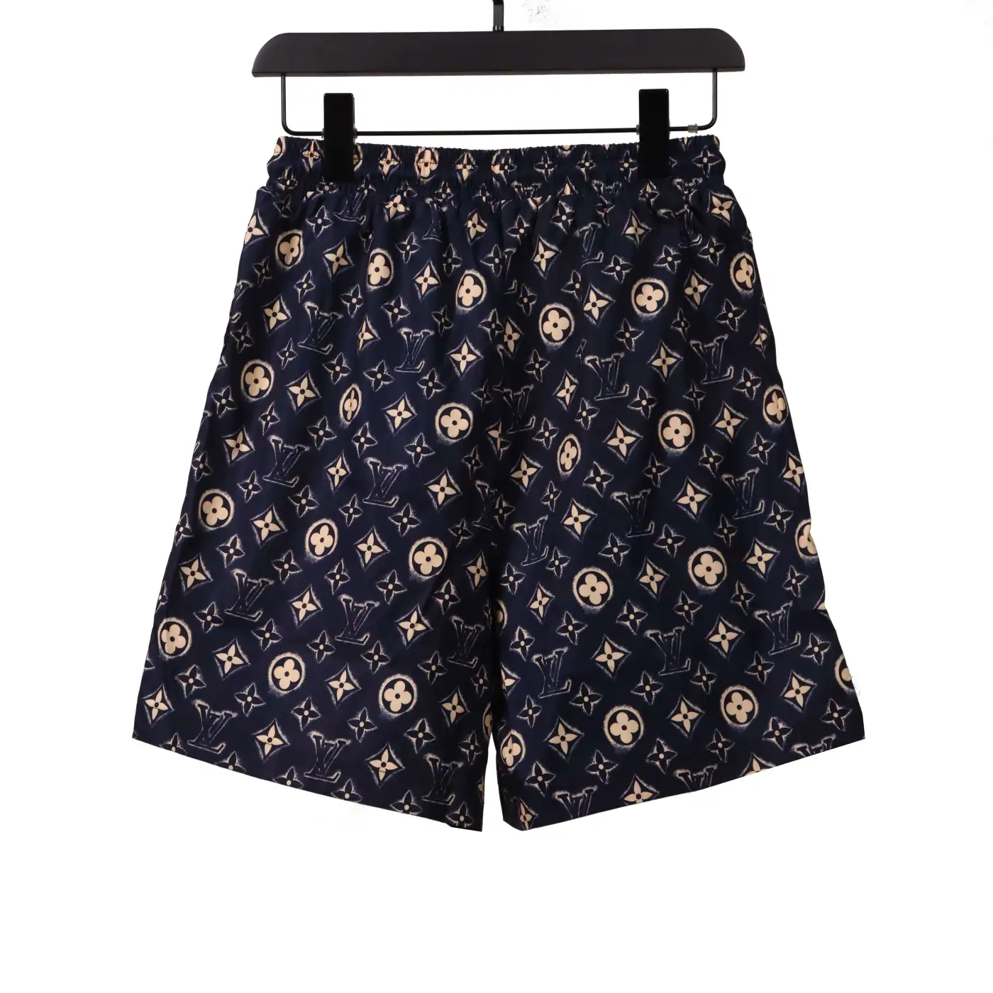 Louis Vuitton Monogram Printed Silk Shorts Black
