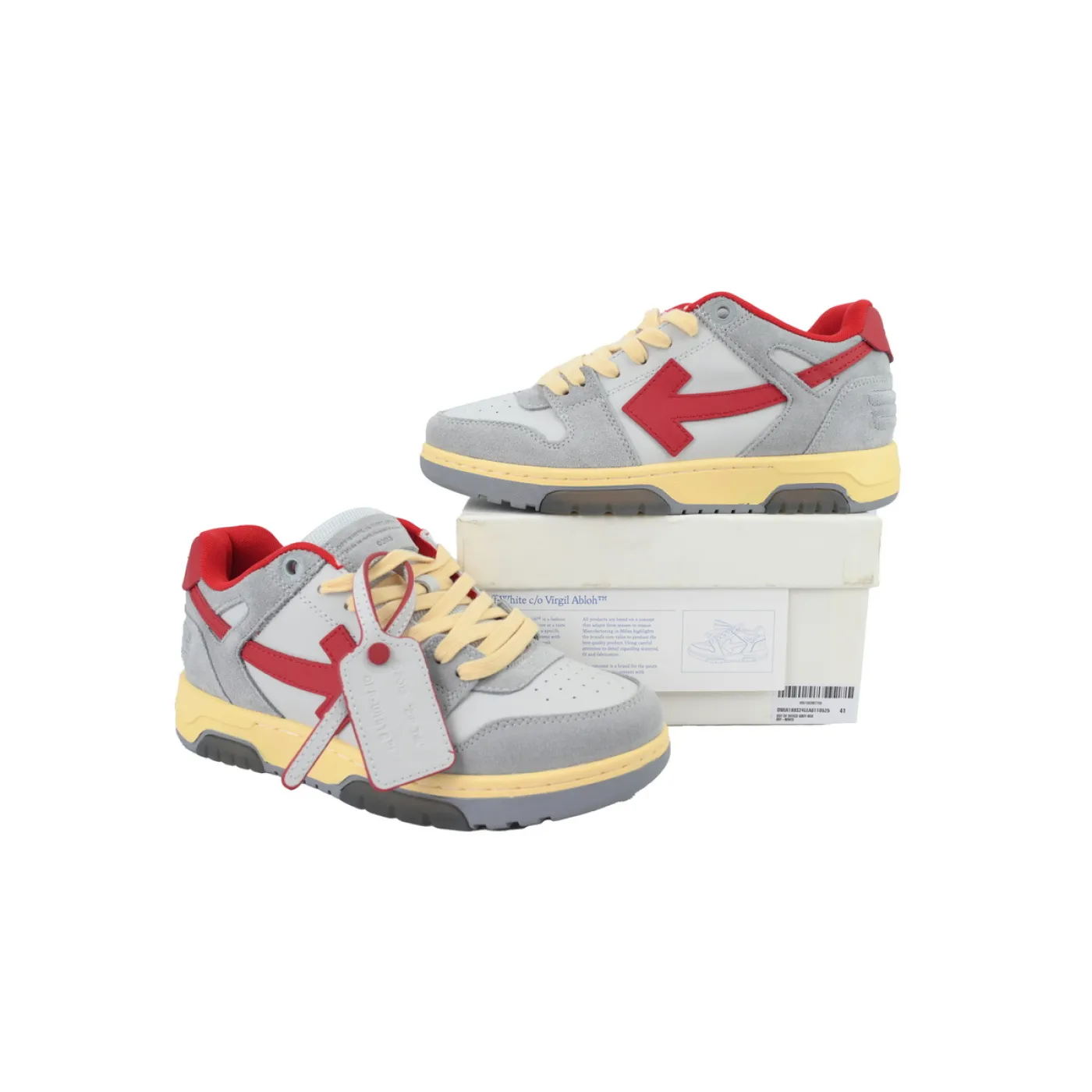 Off-White Out of Office Low Light Grey Red OMIA189S 24LEA011 0525