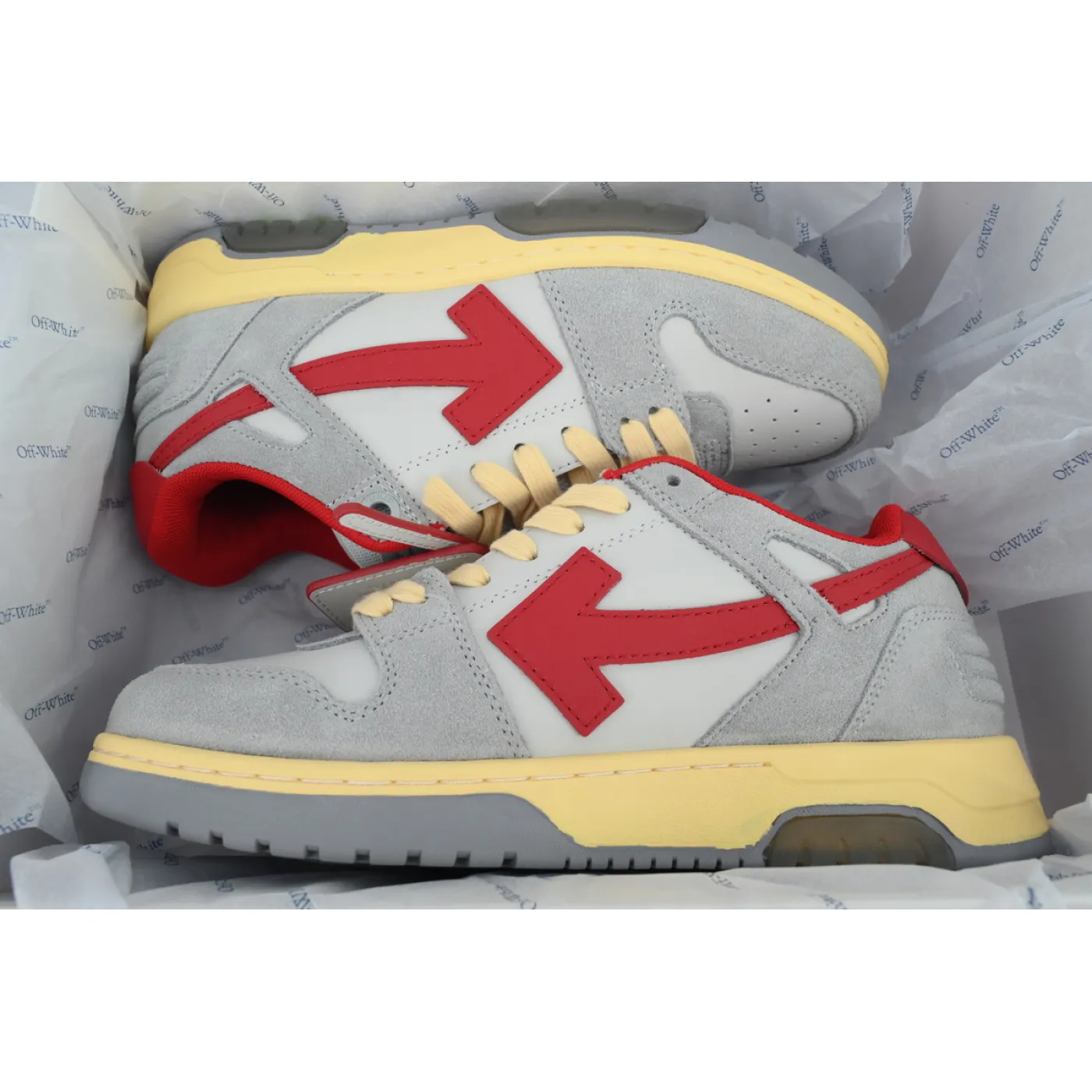Off-White Out of Office Low Light Grey Red OMIA189S 24LEA011 0525