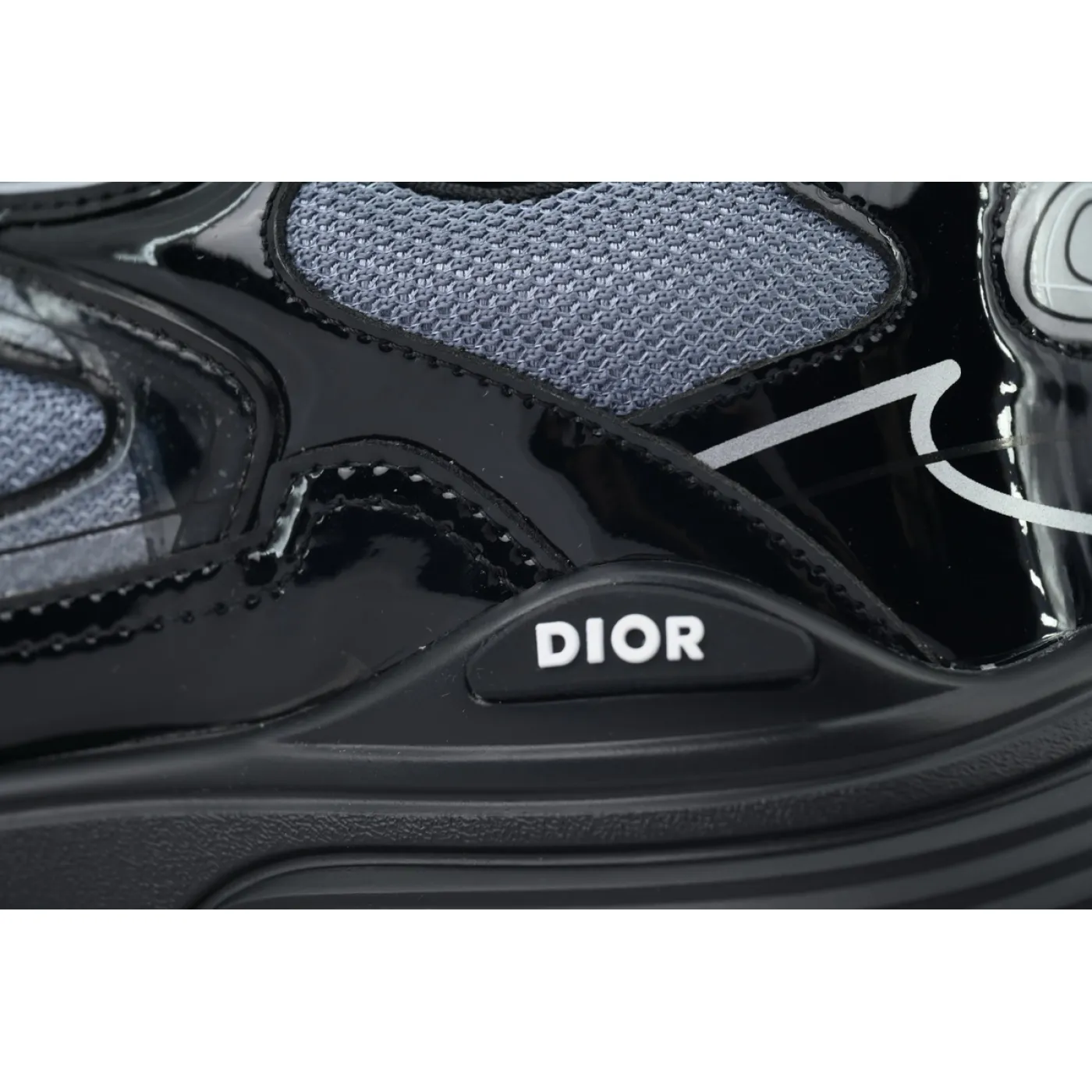 Dior B30 Sneakers Patent Leather Black Gray