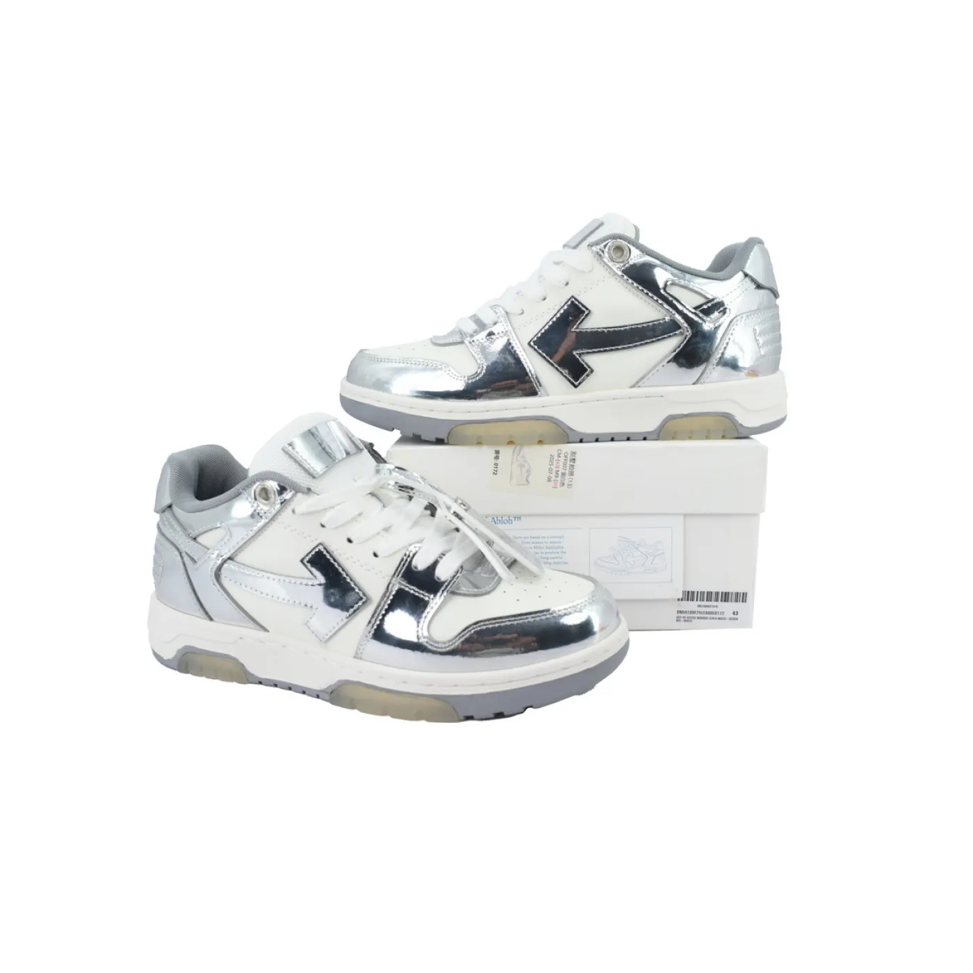 Off-white Out Of Office Low Tops White Silver OMIA189F 24LEA00E 0172