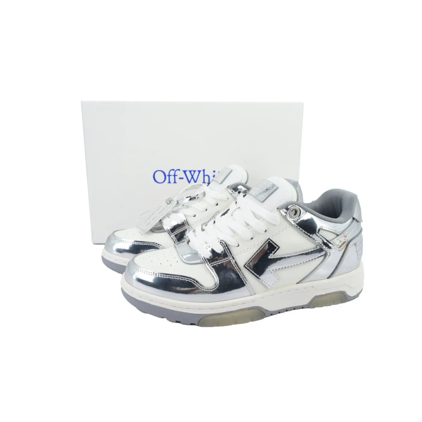 Off-white Out Of Office Low Tops White Silver OMIA189F 24LEA00E 0172
